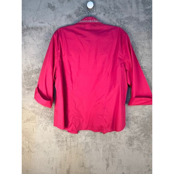 VTG R&B California 2 Piece T-Shirt Blouse Set XL Pink Rhinestone Bling Western - Picture 3 of 14